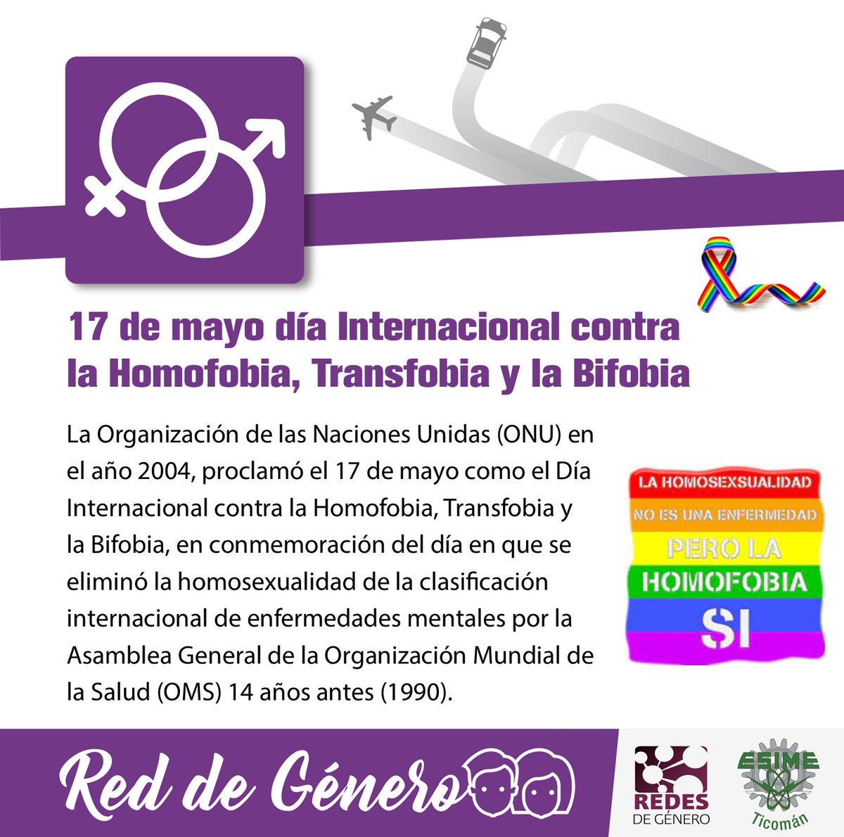 IPN_ESIMETIC's tweet photo. #17demayo #díainternacionalcontralahomofobiatransfobiaylabifobia #reddegenero #ipn #esimeticoman https://t.co/fzdsCFczFc