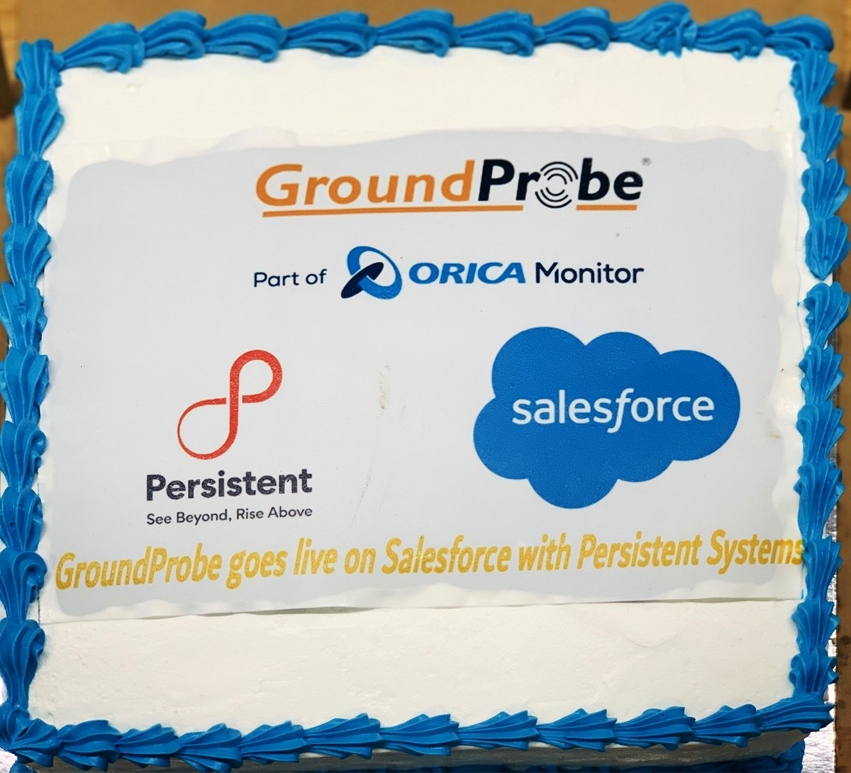 Persistentsys's tweet photo. Celebrating GroundProbe's successful milestones in their #digitaltransformation journey, w the Salesforce suite of products. This will now enable GroundProbe to have a 360-degree customer view &amp; increased efficiencies in its sales &amp; customer management process. https://t.co/1HmRrQ561L