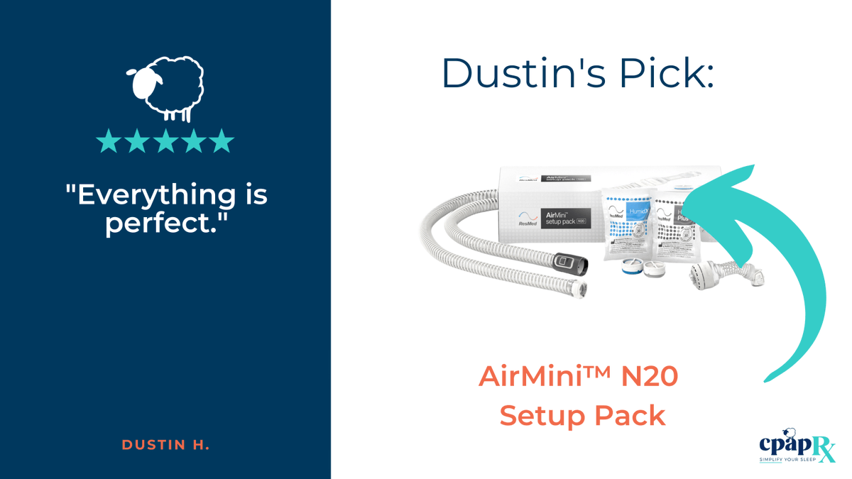 cpapRX's tweet photo. With his #AirMini #N20 Setup Pack, Dustin is ready to hit the road, the skies, or the seas with everything he needs for the best-selling travel companion, the #ResMed #AirMiniCPAP. 

Shop your setup now and get ready for summer: https://t.co/WcZwdbkHBq

#travelcpap #resmedairmini https://t.co/gXMlAke1y9