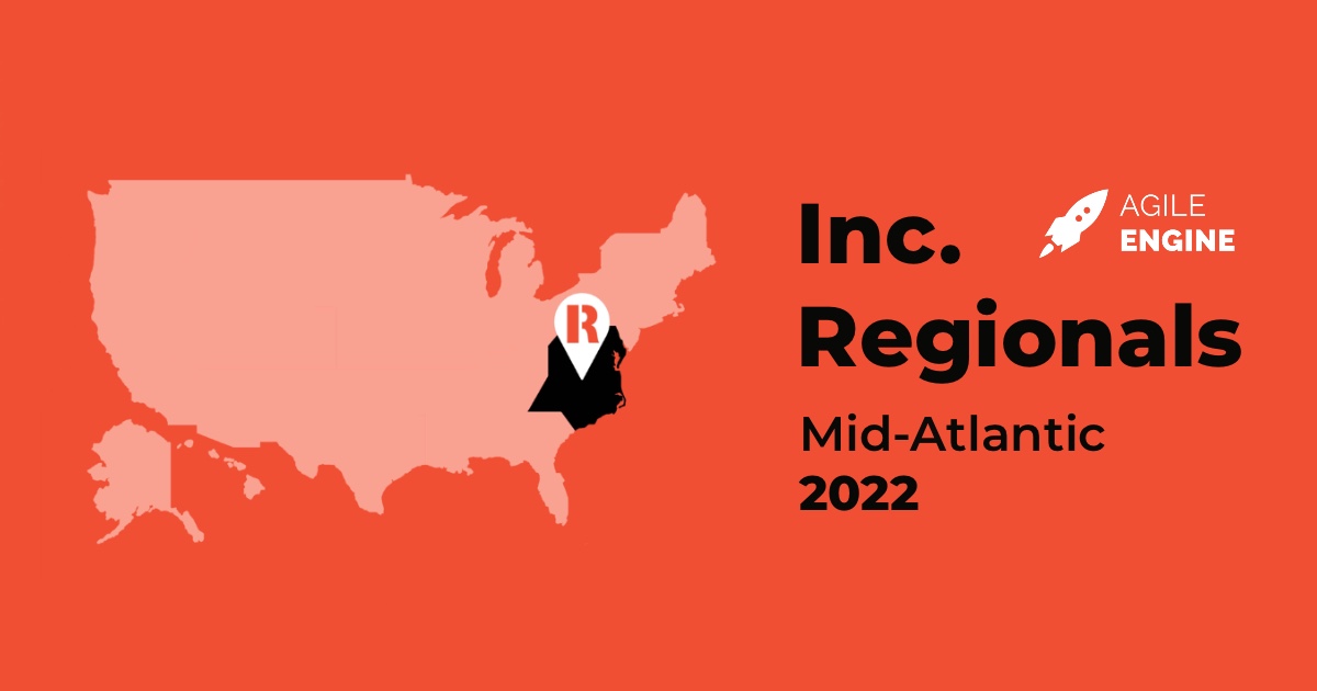 agileengine's tweet image. This is the sixth consecutive year that AgileEngine gets featured by Inc. This time, we’ve been listed among the fastest-growing companies on the Regionals Mid-Atlantic list. Check out the highlights here 👉🏻 bit.ly/3FSwUfo