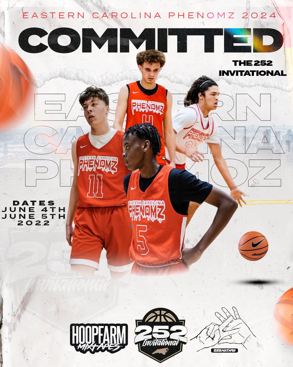 Eastern Carolina Phenomz 2024 (@ECPhenomz2024) has COMMITTED to the #252Invitational presented by <a href="/Hoopfarm/">Tre (Hoopfarm Mixtapez)</a> &amp; <a href="/252Mixtapes/">252Mixtapes</a> on June 4-5, 2022.
