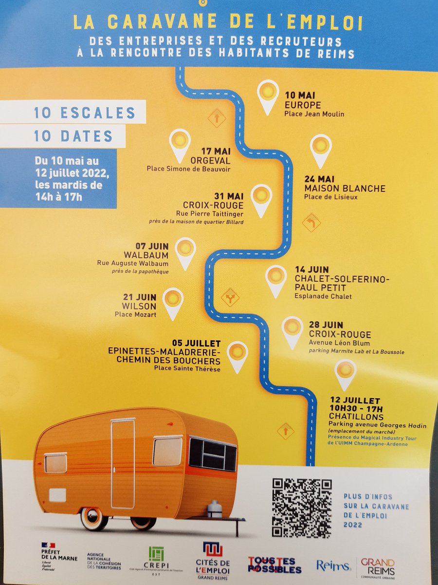 yannvelly's tweet photo. Grand succès pour cette 2ème édition de la Caravane de l'Emploi !Aujourd'hui auprès des habitants du quartier Orgeval, toutes les informations assemblées en un seul lieu sur les formations et l'accès à  l'emploi pour toutes et tous #Citedelemploi @VilledeReims https://t.co/VkojfQvqNS