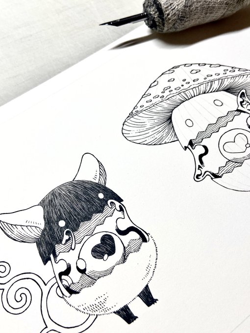 ペン入れ中🖋 