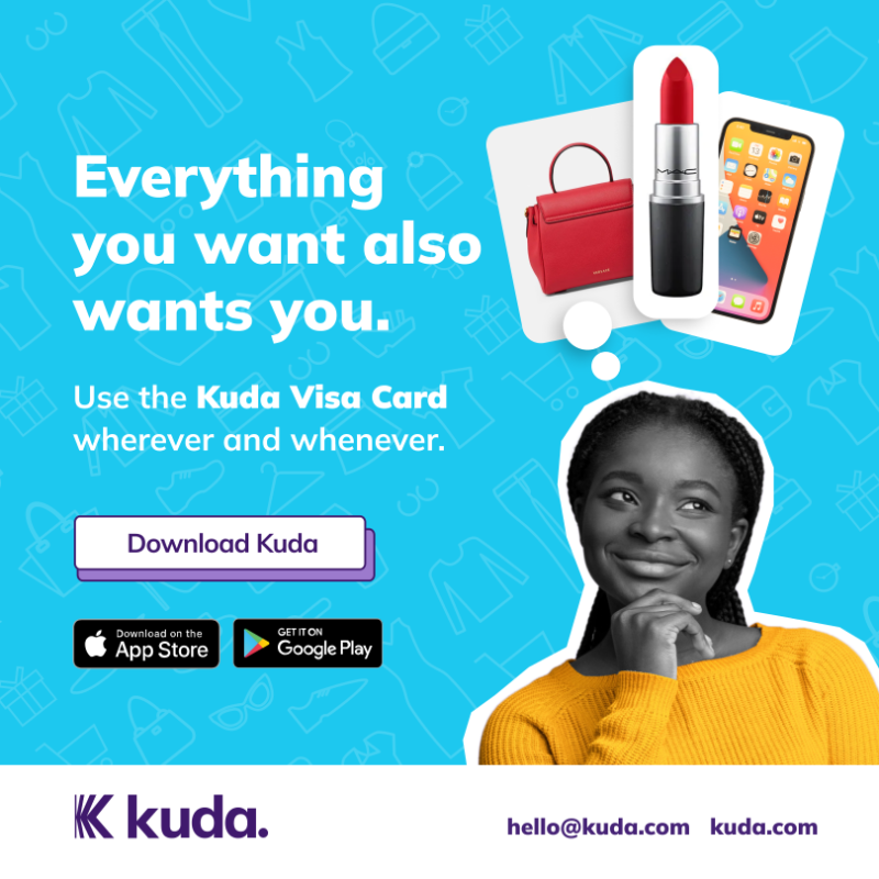 joinkuda's tweet photo. There’s a Visa card waiting for you, and it’s free! Download Kuda today to get it.