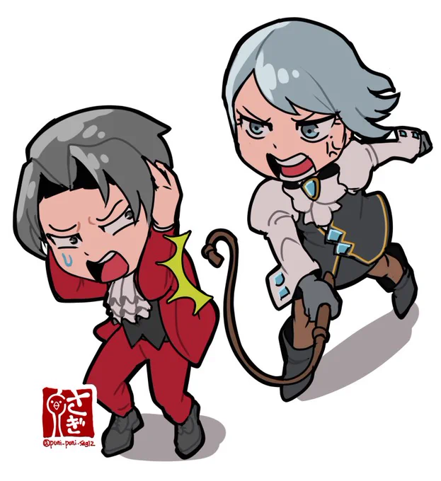 #まいにちデフォルメ
逆転裁判\メイちゃんに対してなんらかの地雷を踏んだ御剣検事。 