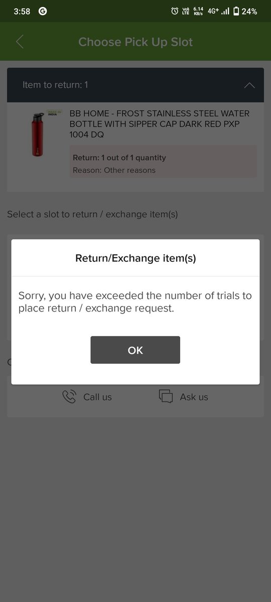 FineLookPoint's tweet photo. @bigbasket_com 
I return my order app is not working https://t.co/MmvJY4cBt3