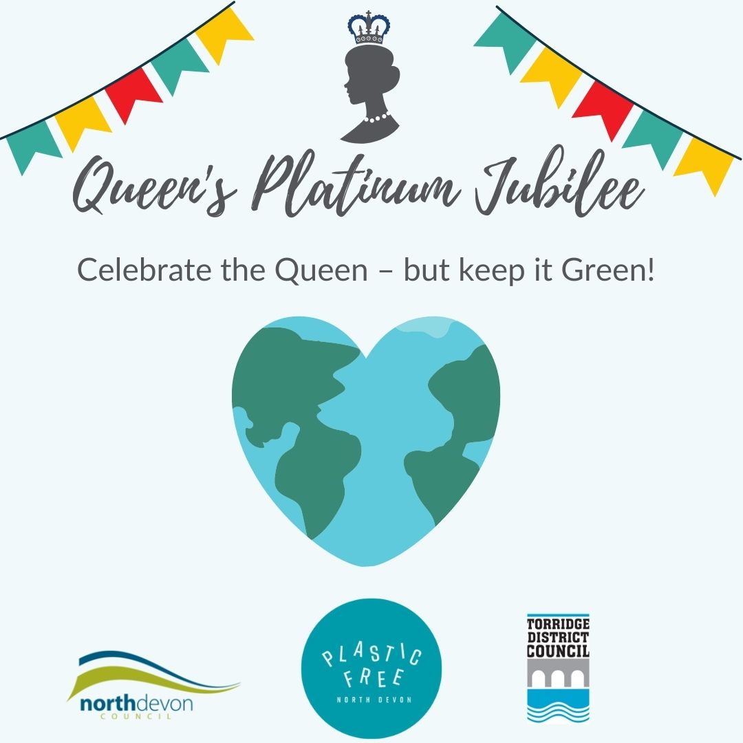 Celebrate the Queen but keep it Green this Platinum Jubilee bank holiday weekend! Head to our latest blog for our simple top tips guide put together in conjunction with <a href="/ndevoncouncil/">North Devon Council</a> and <a href="/torridgedc/">Torridge District Council</a> : plasticfreenorthdevon.org/blog/queens-pl…