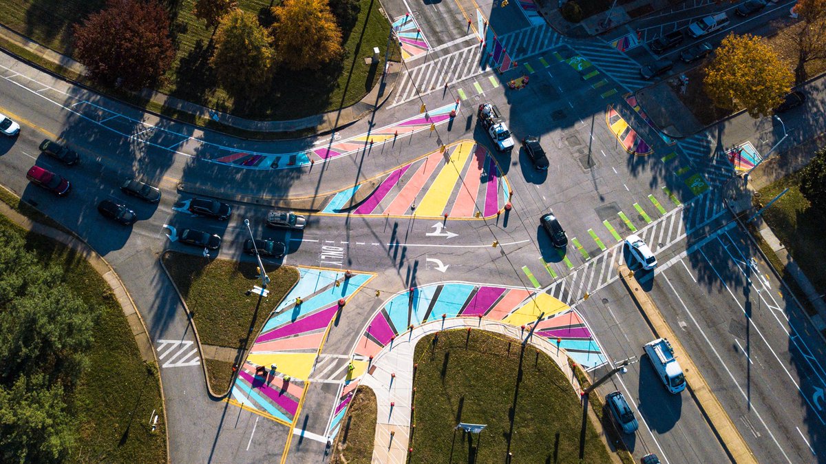 grahamprojects's tweet photo. Listen to @WYPR881FM @OnTheRecordWYPR today at 9:30am to hear @NDCMaryland talk about @design4distance COVID safety placemaking installations and how we are working with neighborhoods on traffic calming art crosswalks! https://t.co/F0J4AOIY4R