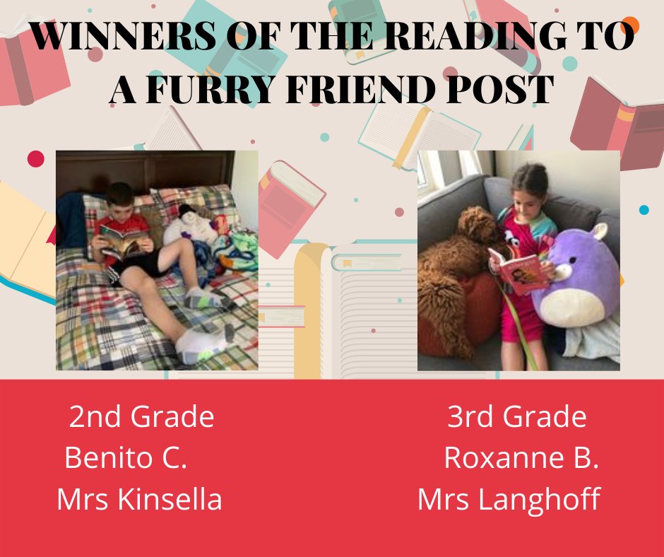 BissellPTA's tweet photo. Winners, winners!  Here are the winners of the first prizes for Right to Read Week!  Congratulations!!  Prizes will be dropped off to Bissell this week.  Post those pictures on beach towels at Bissell Elementary PTA (2nd &amp; 3rd Grade) Facebook page. https://t.co/Y95PDAtaqM