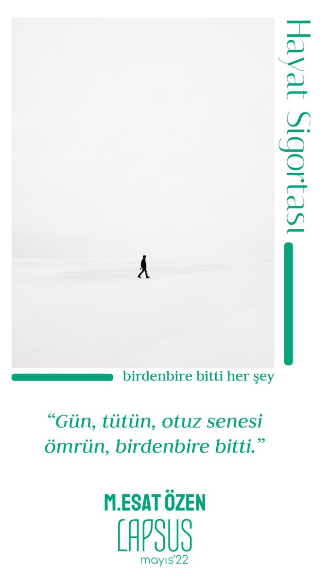 LapsusDergi's tweet photo. “Yine de bir hayat sigortasını düşünün derim.”
M.Esat Özen
•Hayat Sigortası•
#edebiyat
#deneme
#hayatsigortası
#hayat
#kıta
#dünya
#fotoğraf
#gitmek
#kaybetmek
#yaşamak
#bitis
#mayıs
#Lapsus
#Lapsusheryerde
https://t.co/7Q5Q8uqGta https://t.co/izUcE5M5Kn