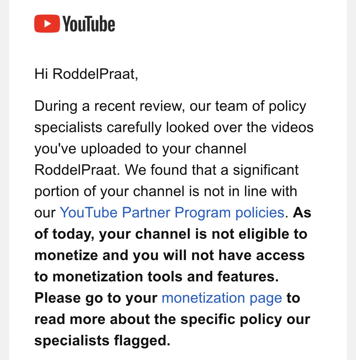 StennisDennis's tweet photo. Zowel mijn privé en RoddelPraat-account zijn tegelijk geblokkeerd door YouTube, zonder reden. Cancel culture 2022 ten top. https://t.co/wL8QojV5hg
