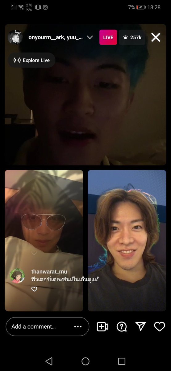_lemonleii's tweet photo. Haech, Yuta, and Mark are on live in ig!! https://t.co/bFCX4hijrx