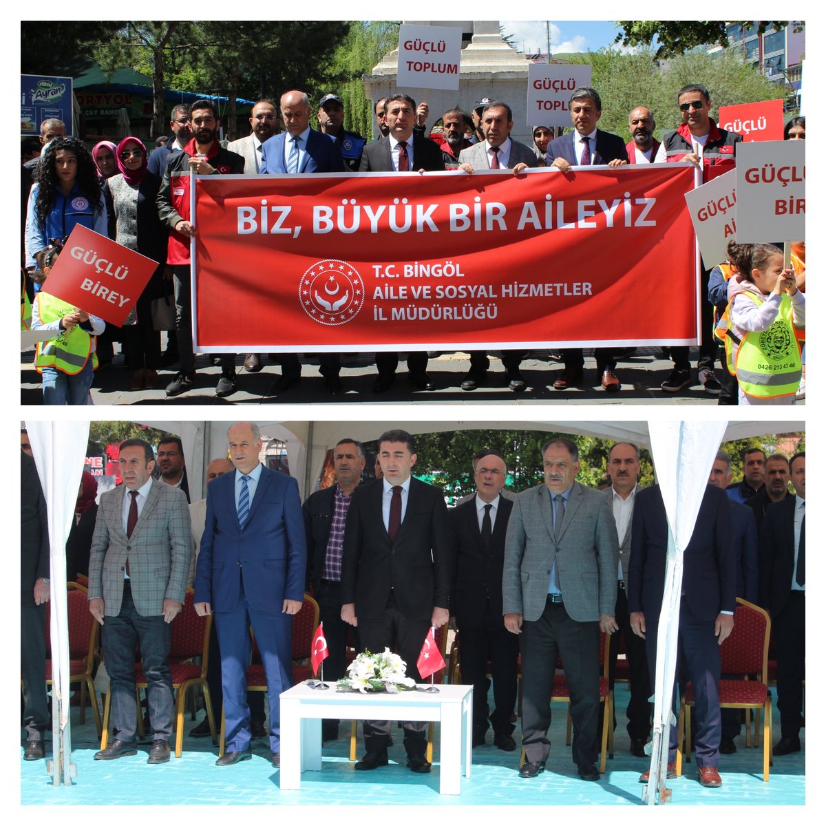 Bingolashm's tweet photo. "15-21 Mayıs Uluslararası Aile Haftası" münasebetiyle düzenlediğimiz kortej yürüyüşü; Vali Yrd. Fatih KAYA, İl Müdürümüz Aydın POLAT, Kurum Temsilcileri ve personelimizin katılımıyla gerçekleştirildi.
@tcailesosyal @deryayanikashb
@bingolvaliligi @ASHB_ATHGM @aydinpolat35 https://t.co/RvlgKBesne