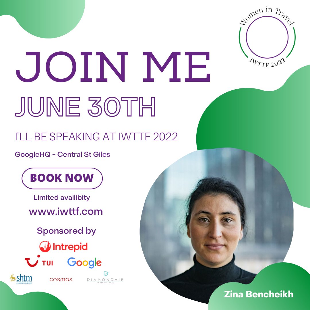 Travel industry pioneer & advocate of #genderequality & women’s empowerment, Zina Bencheikh, Managing Director – EMEA of @Intrepid_Travel will give the opening remarks and welcome attendees at #IWTTF. Book now at iwttf.com #WomeninTravel #womenempowerment #forum