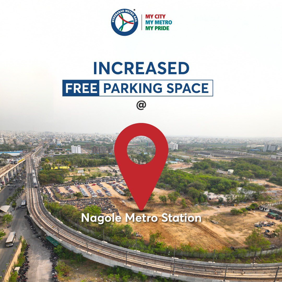 ltmhyd's tweet photo. We have expanded the parking area at the Nagole Metro Station to make commute more convenient for the passengers.
No matter the rush, it is now easier than ever to find a parking spot for your vehicle!
#Nagole #Transportation #Sustainable #Ecofriendly #Convenience #Commute https://t.co/gpES3Kq9bK