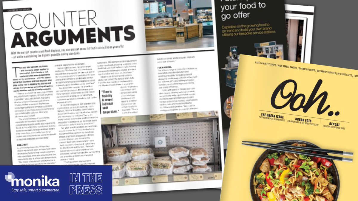 we_are_Monika's tweet photo. #MonikaPrime features large in the @OOHmagazine #FoodDisplay feature π https://t.co/jZPNgajVW8 - which highlights how our cool βοΈ #EquipmentManagement system helps keep products @ a #foodsafe #temperature, saves staff time & identifies equipment problems so they can be fixed. https://t.co/tpYjXdU68q