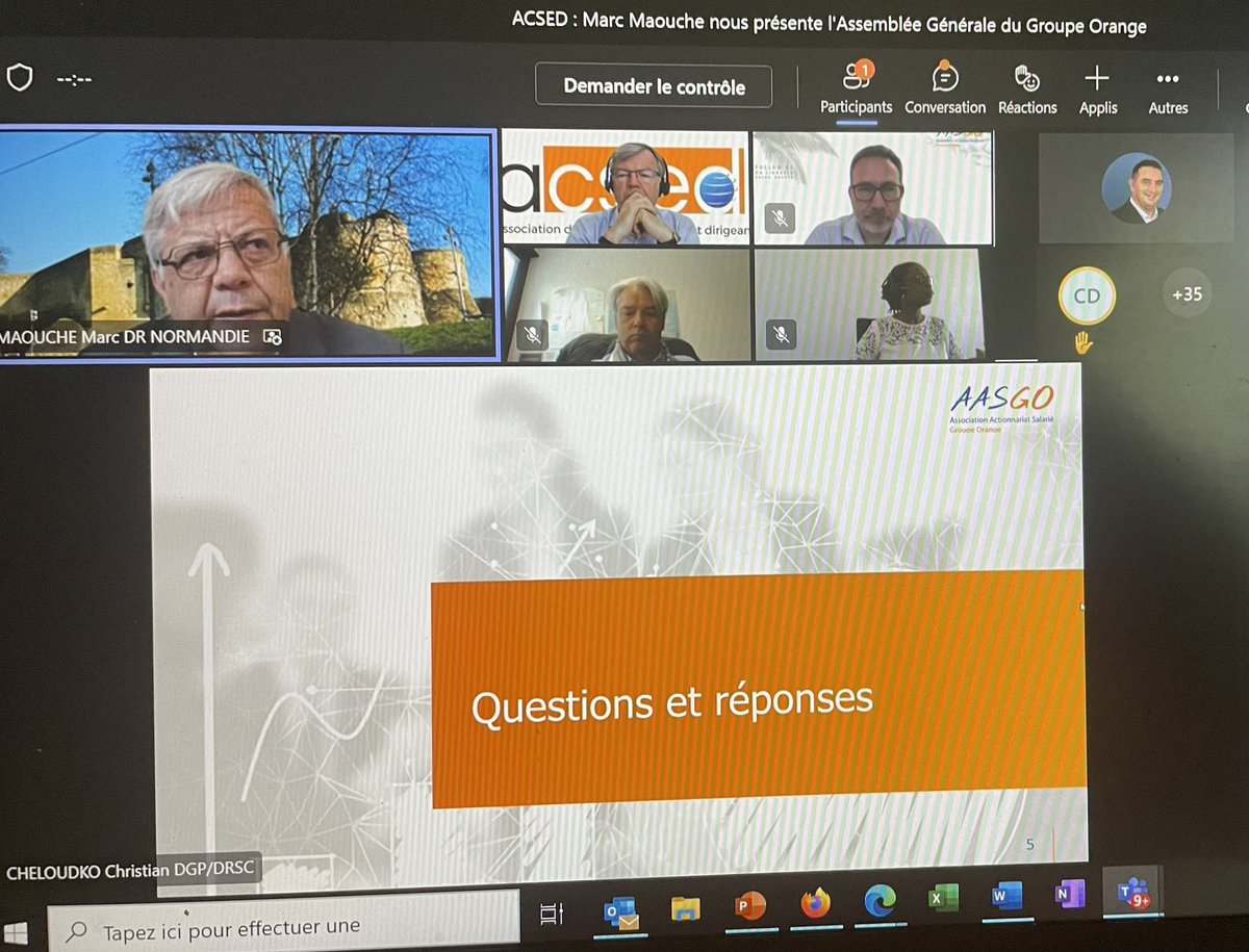 <a href="/acsed_orange/">ACSED</a>  présentation <a href="/CanalAASGO/">AASGO</a> par son président <a href="/91mmaouche/">marc maouche</a> pour comprendre les coulisses et les résolutions de l assemble générale mixte des actionnaires du groupe orange merci marc très instructif <a href="/PaonOlivier/">Olivier Paon</a> <a href="/CCheloudko/">christian cheloudko</a>