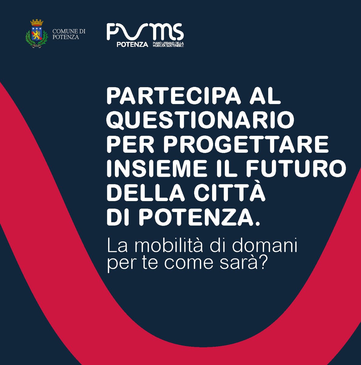 Ha inizio il percorso di partecipazione per realizzare insieme il Nuovo Piano Urbano della Mobilità Sostenibile della Città di Potenza. Iniziamo a progettare insieme la mobilità di domani, bastano 6 minuti
Scadenza: 30 maggio

COMPILA IL QUESTIONARIO QUI &gt; bit.ly/3yyVXCU