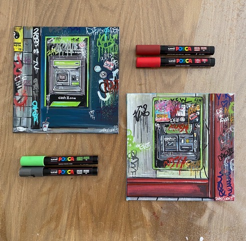 poscauk's tweet photo. Urban landscape artist @johncurtisart uses POSCA to create these moody graffiti scenes of Bristol. The reflections in the puddles are awesome! 😵 🌆

 #Graffiti #StreetArt #POSCAgraffiti #POSCAsticker #wildstyle #style #graffcharacter #graffart #graffitiart #graffitiartist https://t.co/jWisnIgYns