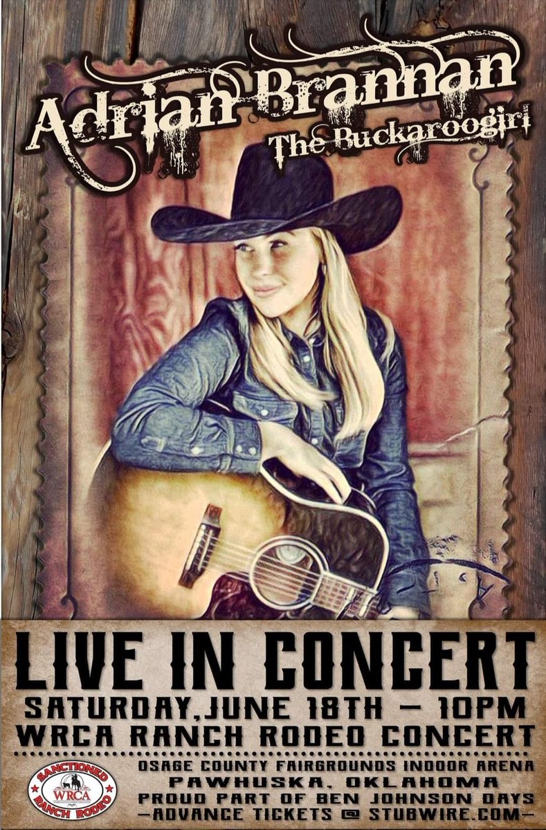 Here it is friends, the ticket we've all been waiting for! Do yourselves a favor and go check out our #punchy pard <a href="/abuckaroogirl/">Adrian Brannan</a> in June at the <a href="/WRCARodeo/">WRCA Rodeo</a> in #Pawhuska You won't be disappointed!