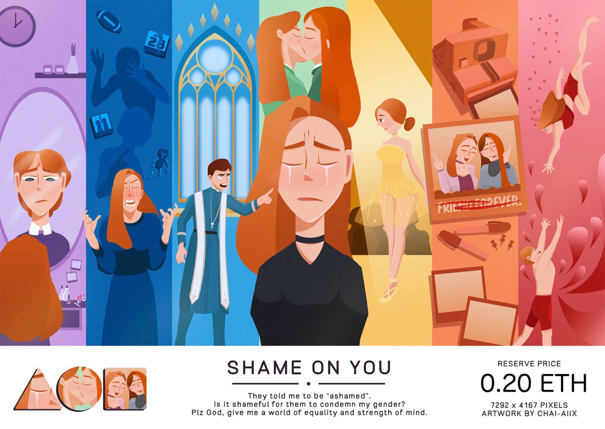 ❤️‍🔥SHAME ON YOU❤️‍🔥
They told me to be "ashamed" 🏳️‍🌈
Is it shameful for them to condemn my gender?

✨1st piece on @withFND
❤️Reserve price 0.20 $ETH

📌Available now : foundation.app/@chaiaiix_nft/…

#NFT #NFTCommunity #NFTartists 
#Foundation #nftcollector #Ethereum #NFTTHAILAND