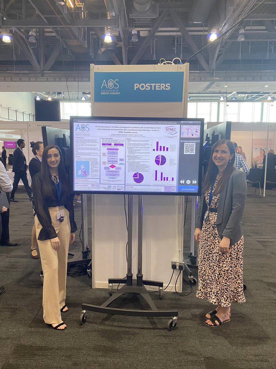 ATNEC1's tweet photo. As well as our trials in progress poster, we also have an electronic poster presenting findings from the ATNEC Feasibility Survey showing current practice in #AxillaryManagement across the UK 🇬🇧
 
Go and give it a read on the screens in the main hall 📍#ABSCONF22

@NIHRresearch https://t.co/rgE8z4JHPc