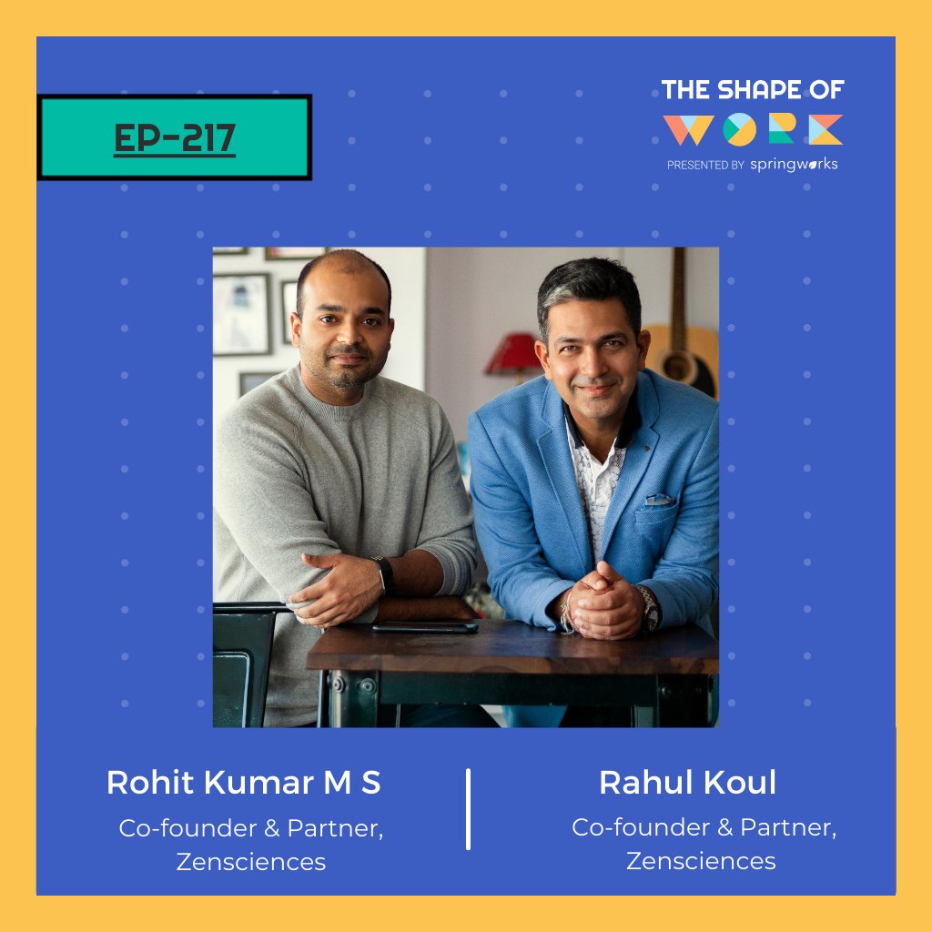 zensciences's tweet photo. Our founders, Rahul and Rohit, were recently interviewed by @springroleinc for their Shape of Work podcast. They discuss the future of work in a post-pandemic era, how Zensciences is moving the needle on workforce productivity, and more.

Listen here - https://t.co/nNJzQHta68 https://t.co/GGJq2OGmhJ