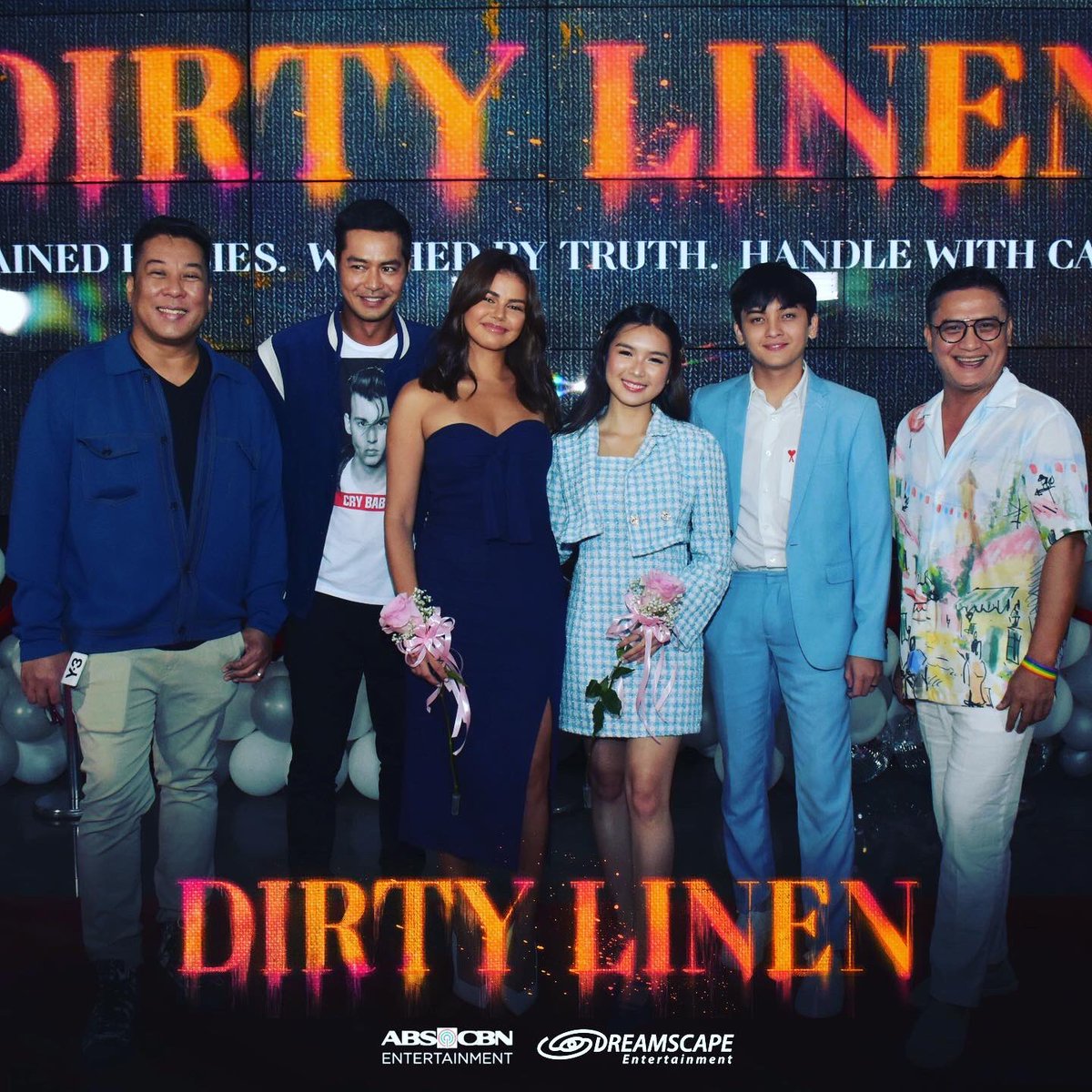 DreamscapePH's tweet photo. The cast and directors of Dreamscape’s new upcoming series “Dirty Linen” 

#DirtyLinen https://t.co/SDMO8mhCqL