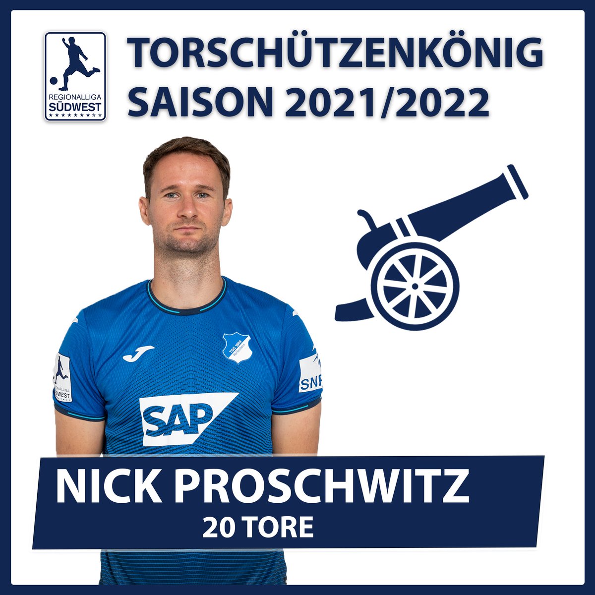 RL_Suedwest's tweet photo. Vergangenen Samstag traf Nick #Proschwitz nicht mehr. Der Grund: Der 35-Jährige lief nicht für die #TSGU23. Stattdessen kam er für die @tsghoffenheim zu seinem Bundesliga-Debüt 🎉
Bester #RLSW-Torjäger mit 20 Treffern in 2021/22 wurde er dennoch.
Herzliche Glückwünsche! 🥳
(1/2) https://t.co/3PcP6qIO1R