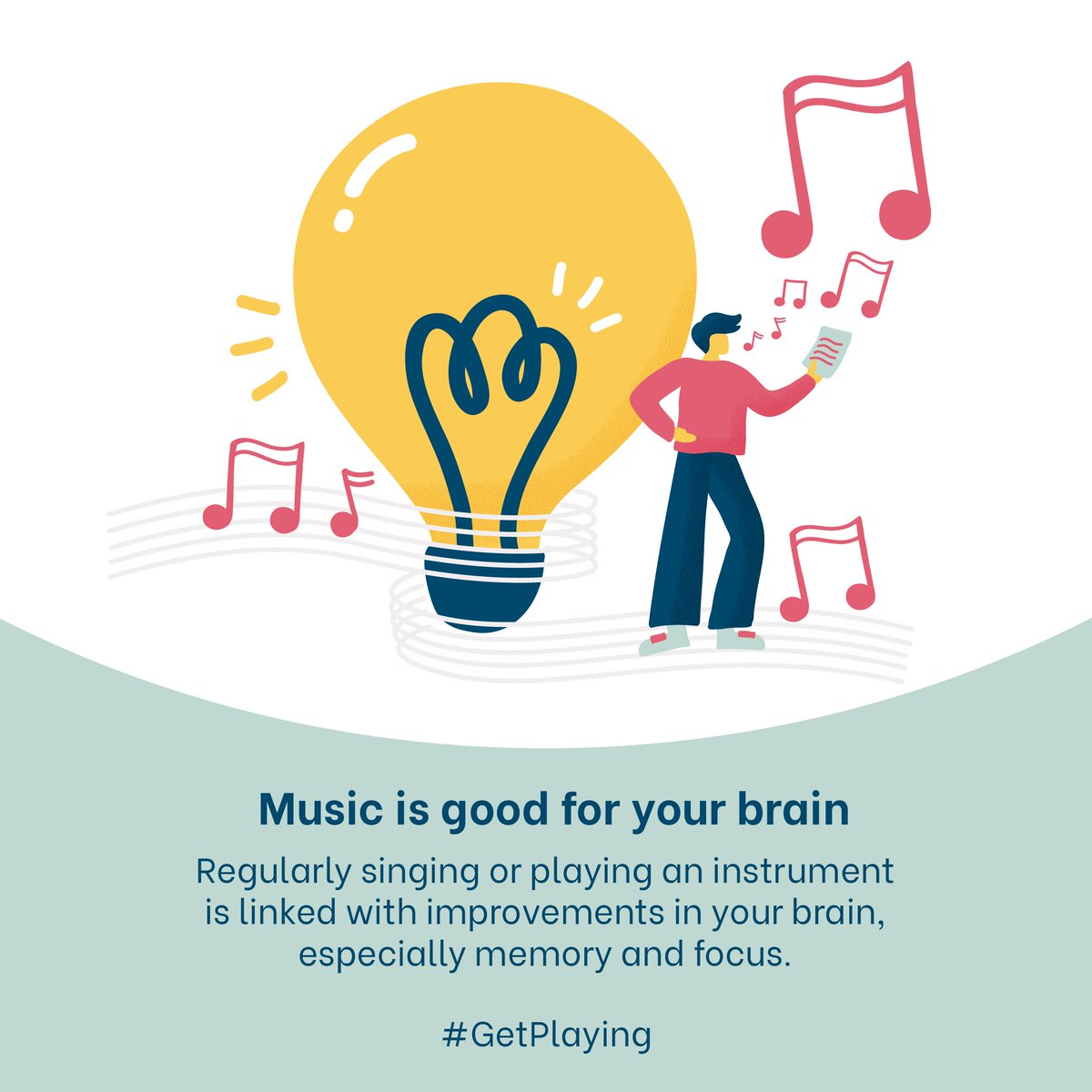 Does listening to music help you concentrate? That’s no coincidence – music is great for your brain. #GetPlaying