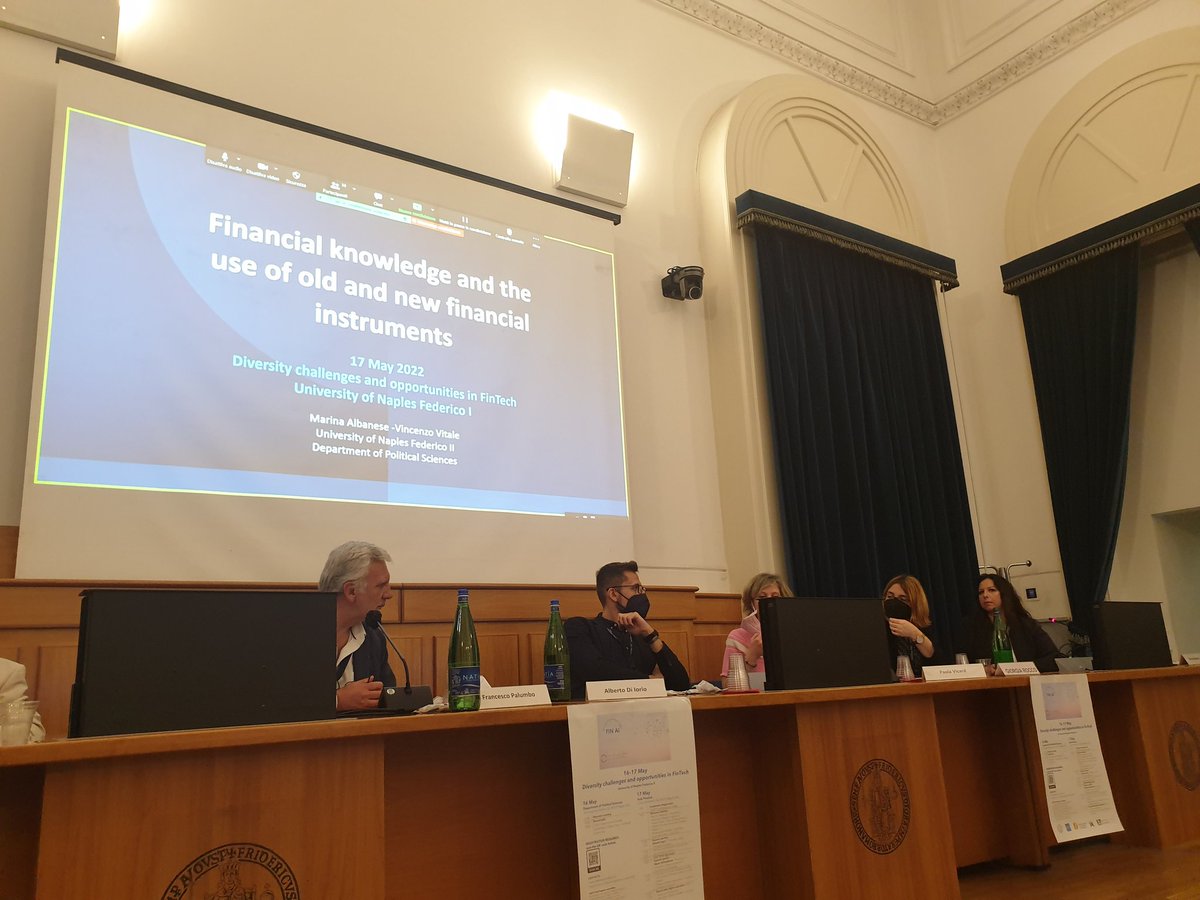 WomenFinAICOST's tweet photo. Marina Albanese from .@UninaIT talking about her research on #FinancialLitetacy, #NewGenerations and #FinTech 
#DiversityandInclusion #GenderGap #WomenWhoCode #WomenInFinTech https://t.co/FrGqpj9Cdn