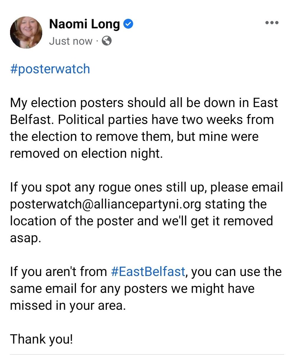 naomi_long's tweet photo. #posterwatch #EastBelfast @allianceparty https://t.co/G2GH1rg1ji