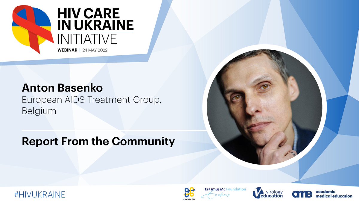 Academic_MedEdu's tweet photo. Join Anton Basenko on 24 May as he reports on experiences of people living w/ #HIV right now in Ukraine.
There is no charge to attend & translation to Ukrainian is provided.
>> https://t.co/W5xO20sDih
#HIVUkraine #HelpNow @Anton_Advocacy @Rokx1 @MartaVasylyev @aware_hiv https://t.co/dBi7eAhGuc