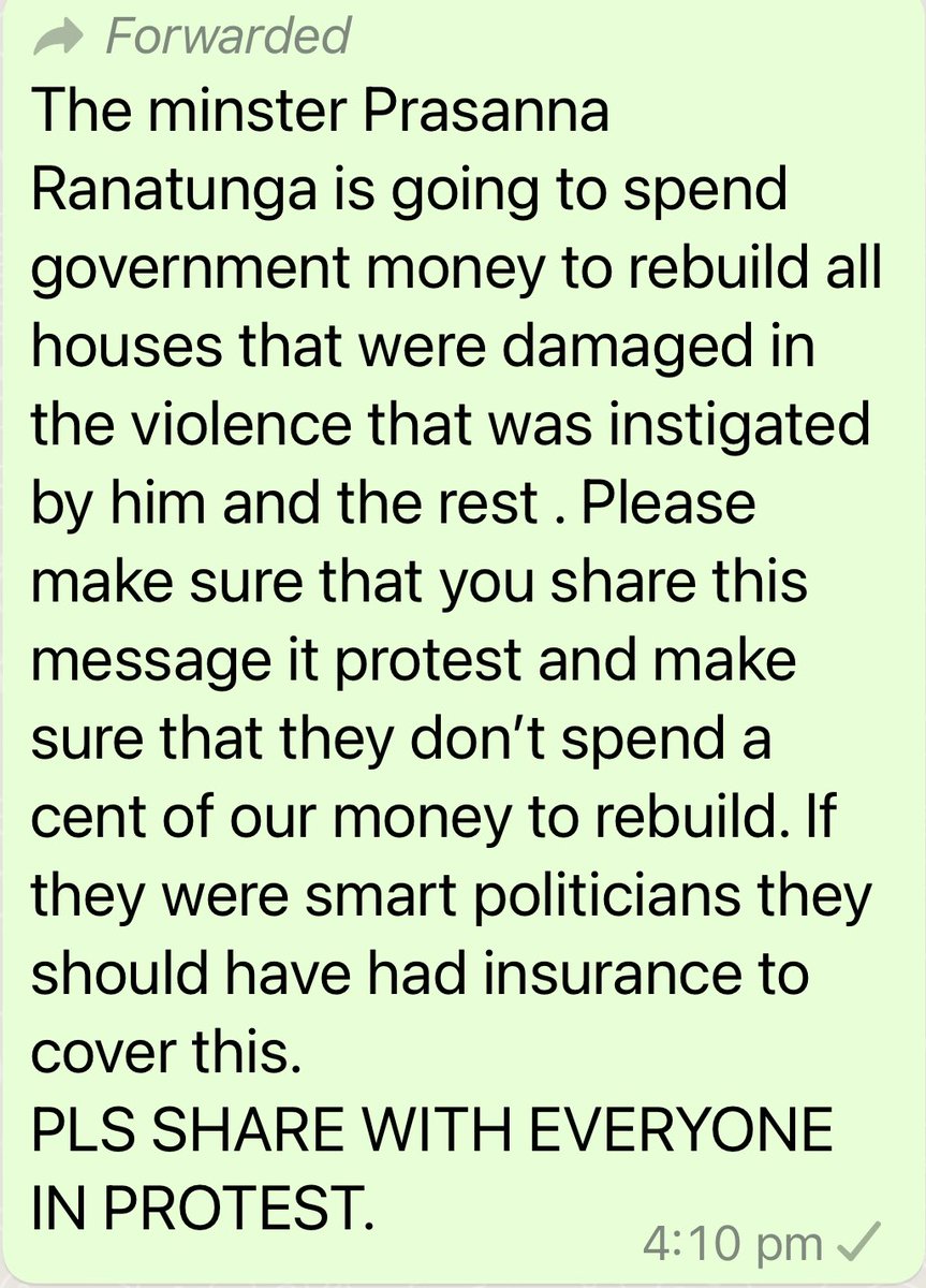 ranatungaPR's tweet photo. It has been brought to my attention that the following message has been circulating. I deny the above allegation and would like to request the public not to spread such baseless rumours that could antagonise the general public. https://t.co/pZ5UCxzPB2