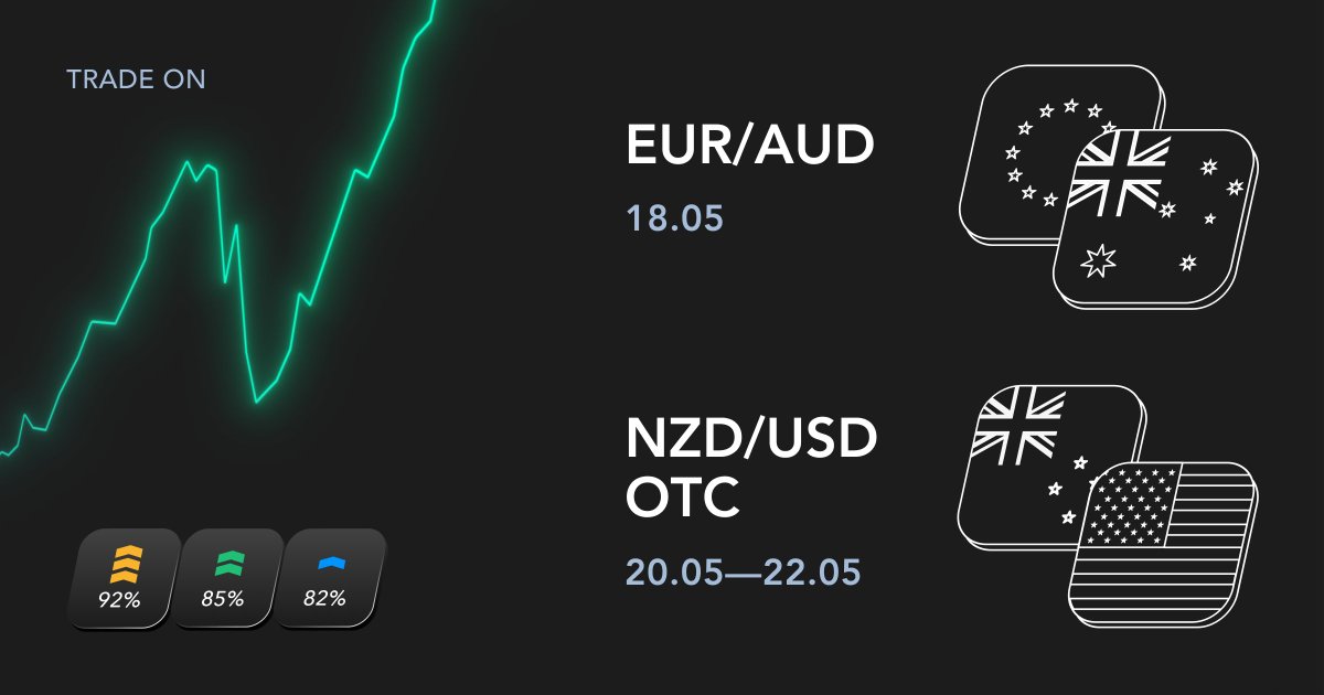 ⏰ Jangan Lewatkan Happy Hours Internasional Pekan Ini! → hubs.la/Q01brYrJ0

📌 Rabu  18/05
Mulai 16.00 sampai 00.00 WIB
 EUR/AUD 

📌Akhir Pekan (Sabtu sampai Senin)
Mulai   20/05 05.00 — 22/05 05.00 WIB
 NZD/USD OTC 

#happyhours #euraud #nzdusd_otc