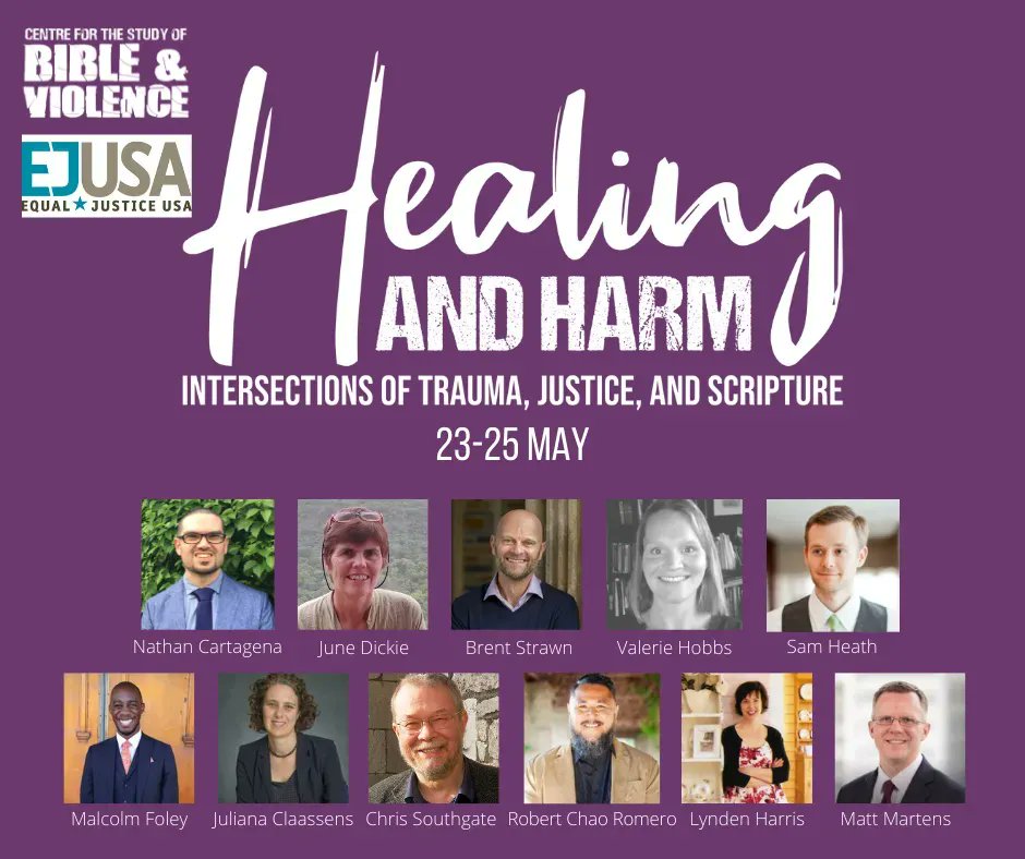Here's a reminder of all the lovely faces involved in our online conference next week.Who are you looking forward to hearing? For us, it's... all of them of course! @ProfeNLC <a href="/martensmatt1/">Matt Martens</a> <a href="/ProfeChaoRomero/">Robert Chao Romero</a> <a href="/MalcolmBFoley/">Rev. Malcolm Foley, PhD</a> <a href="/brentastrawn/">Brent A. Strawn</a> <a href="/HiddenVoicesUS/">Hidden Voices</a> @vhobbs5 <a href="/LJMClaassens/">julie claassens</a> <a href="/EJUSA/">Equal Justice USA</a>