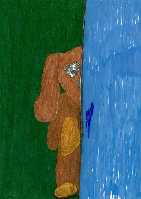 犬ぬいぐるみの絵 