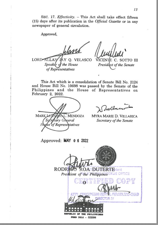 ABSCBNNews's tweet photo. LOOK: President Duterte approves monthly honoraria, more benefits for Sangguniang Kabataaan officials in new law. | via @jobmanahan https://t.co/mK1yILiGWI