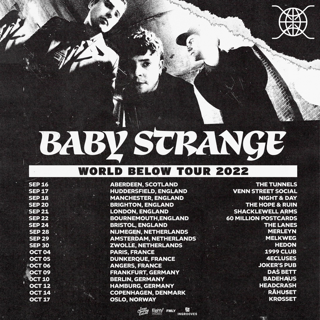 FMLY_Agency's tweet photo. @BABYSTRANGEX UK/EU tour 2022
The World Below Tour takes the boys from Aberdeen to Oslo and everywhere in between. 🌍
The new album 'World Below' is just one month away, out 17th June 2022 and you can pre-order via the link in our bio...

#FMLYagency #WorldBelow #OnTour #NewMusic https://t.co/gW9QsxFxK7