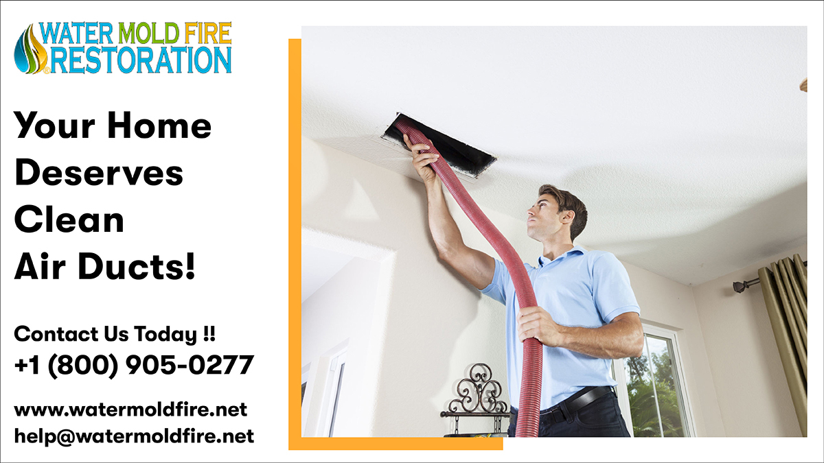 We provide comprehensive air duct cleaning services .Our team of certified professionals will work diligently to clean your air ducts, leaving you with pure, fresh air. Contact us today!
Call:- 800-905-0277
Mail:- help@watermoldfire.net
Visit:-bit.ly/3Lf2bKC