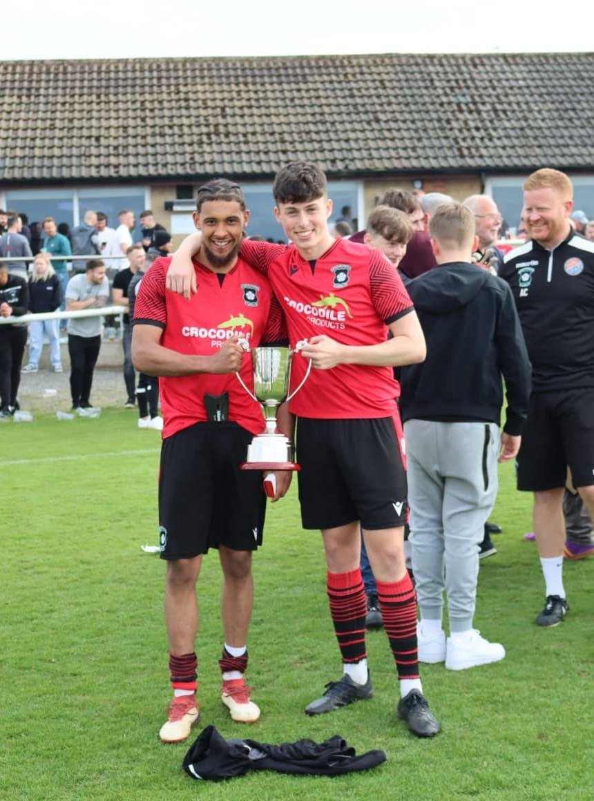 golcarunitedafc's tweet photo. Last, but certainly not least, the Young Player of the Year award was picked up by Nick Crane (right). 

Nick joined us in time for the 2021-22 season &amp; put in a number of good performances at centre-half, rarely putting a foot wrong all season. https://t.co/swJWTaTjyW