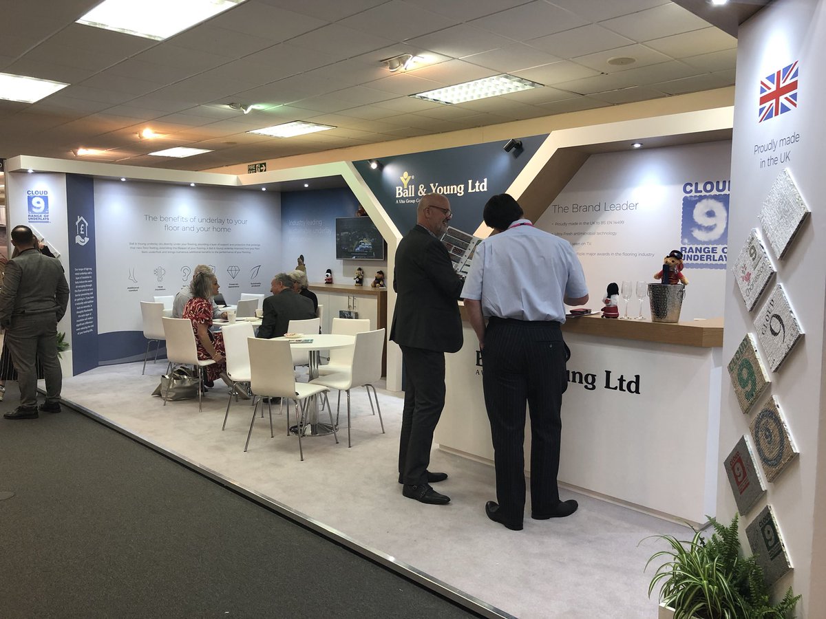 ballandyoung's tweet photo. We’re off to a flying start at the @BGNFShow at Cranmore Park! Please be sure to visit us on Stand P120 to discuss our award winning Cloud 9 underlays and Ecovadis sustainability award. #Cloud9underlay #Flooring #sustainability #underlay https://t.co/4jtI0GKLcb