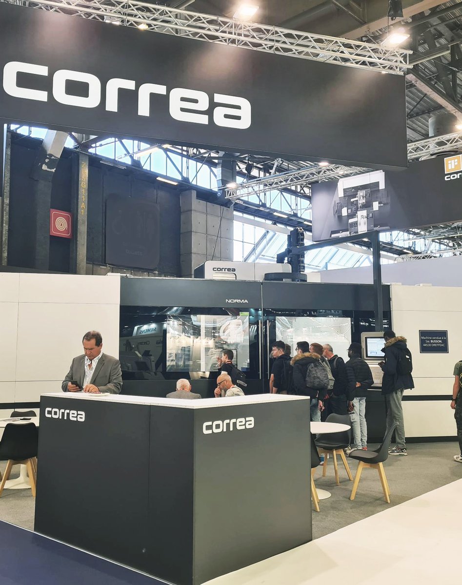 First day at Global Industrie exhibition in Paris
Visit us to see the milling machine NORMA with integrated rotary table, the largest machine in the exhibition!

📍 We are in hall 6 stand W92

<a href="/Salon_GI/">GLOBAL INDUSTRIE</a> 
#GiParis22 #correa #millingmachines #machinetool #fraiseuses