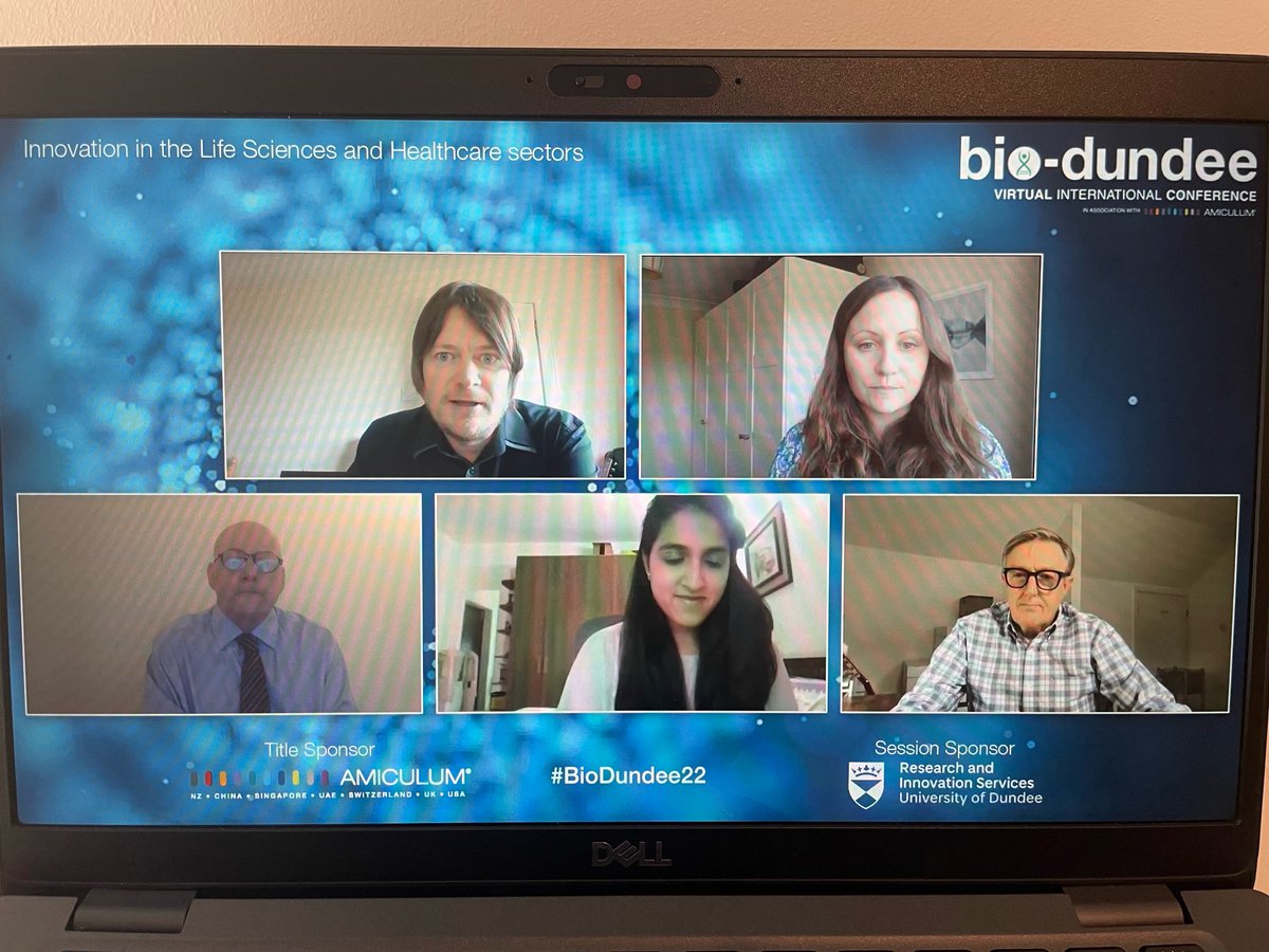 BioDundee's tweet photo. Dr. Scott Cunningham, Chair of #BioDundee22 session 3 - Innovation in the Life Sciences & Healthcare sectors sponsored by @UoDRIS, welcomes our panel speakers, Mairi Dillon, Andrew Fowlie, Chris Hillier & Pooja Jain.
Join this session by clicking here https://t.co/eAcLs5wtHp https://t.co/8WoZ9ryTLL