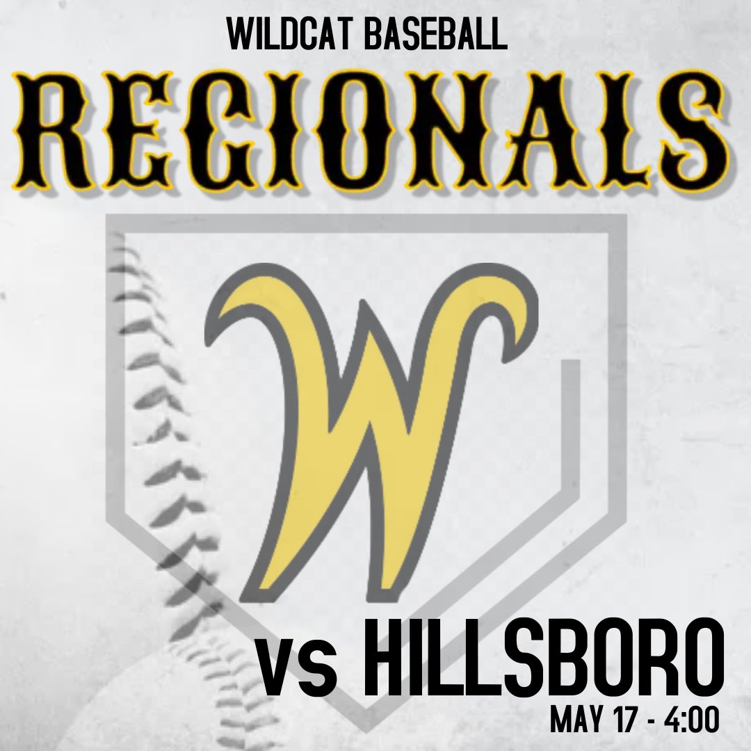Wildcats vs Hillsboro at 4:00 today at Halstead. Go Cats!