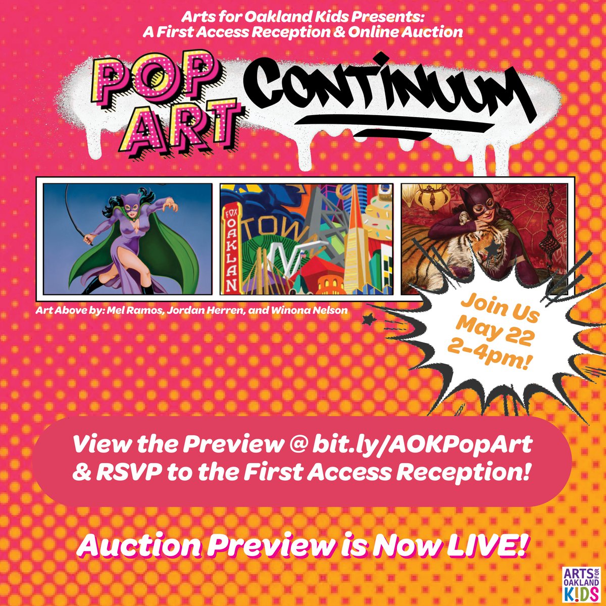 The Pop Art Continuum Online Preview is OPEN! Get a sneak peek at the work that celebrates the magic &amp; legacy of #PopArt! bit.ly/AOKPopArt 
You can also RSVP to attend our #FirstAccessReception, this Sunday, May 22 from 2-4pm for art, wine, hors d'oeuvres, &amp; 1st buys!