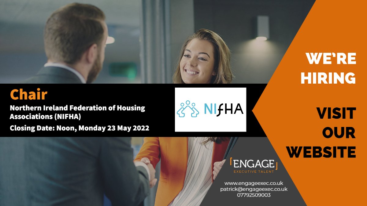 There is less than a week left to apply for the post of NIFHA chair. Help guide NIFHA and our board to support the vibrant #HousingAssociation sector in the years ahead. ⬇️
