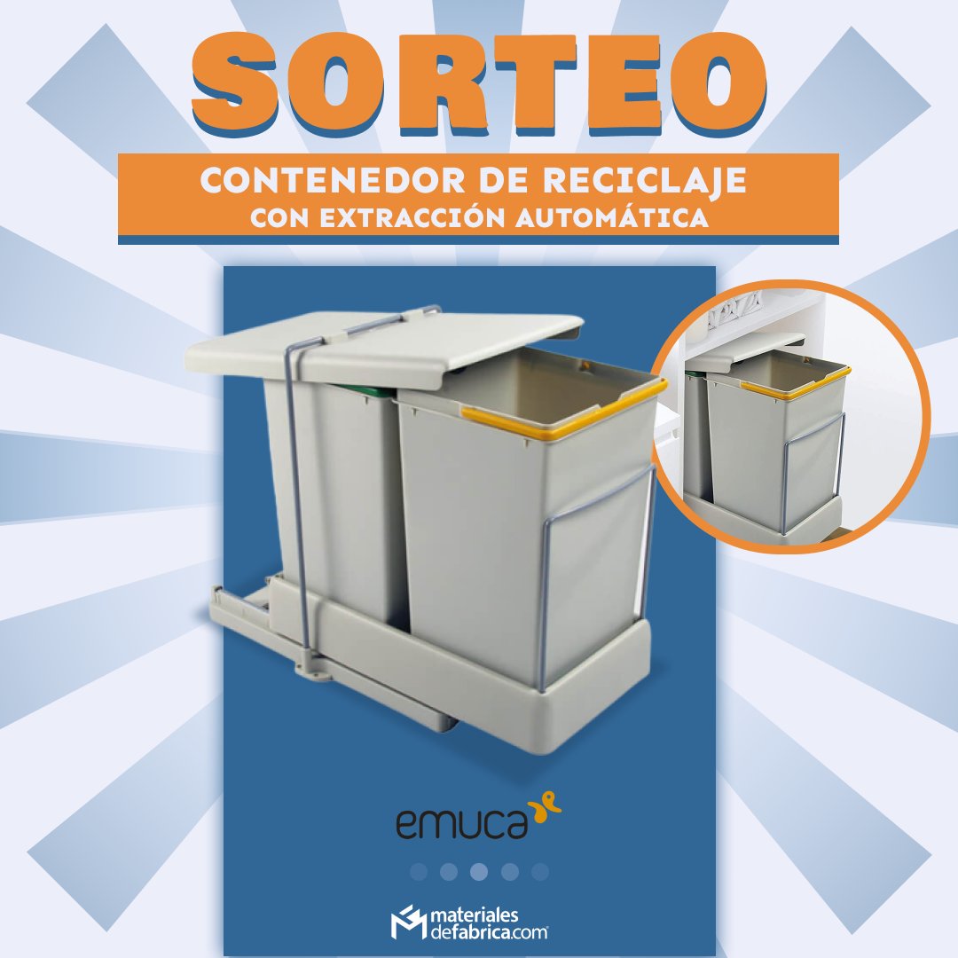 📣𝗡𝗨𝗘𝗩𝗢 𝗦𝗢𝗥𝗧𝗘𝗢📣
🎁¡Participa por un Contenedor de reciclaje de #Emuca!🎁

👇¿Cómo participar?👇
✅Sigue nuestra cuenta de Twitter.
✅Dale LIKE y RETUIT a esta publicación.
✅Menciona a 3 personas en un comentario.

📌+info: bit.ly/3yDl7Ad

🍀Buena suerte🍀