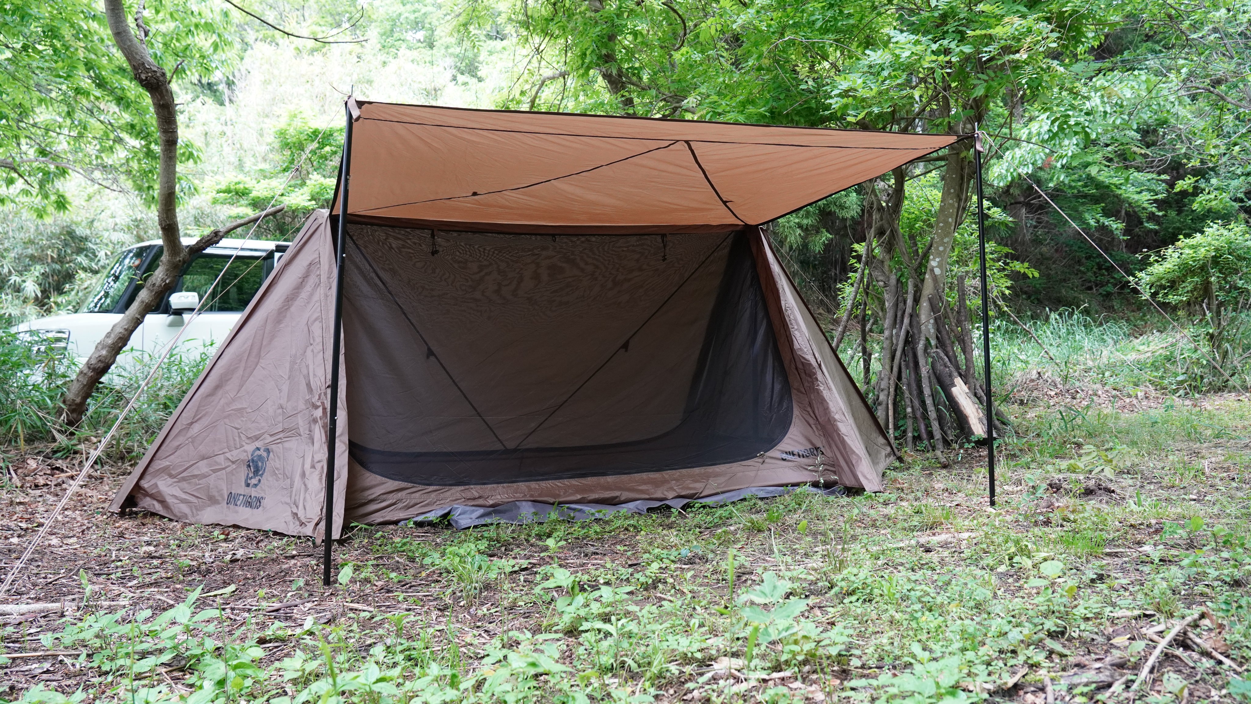 ONETIGRIS シェルターテント ポール／グランドシート付き