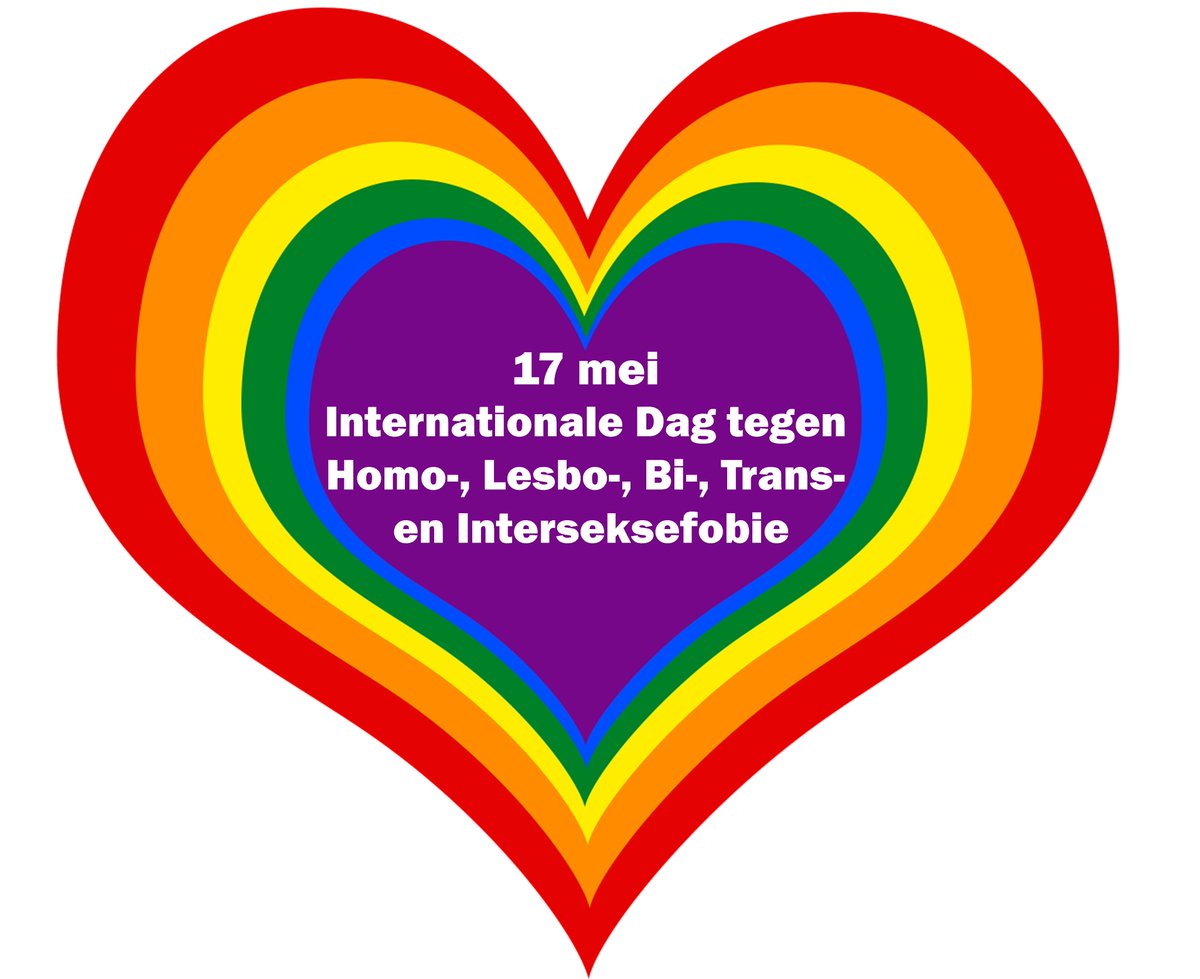 🏳️‍🌈Iedereen moet zichzelf kunnen zijn. Vandaag is de Internationale Dag tegen Homo-, Lesbo-, Bi-, Trans- en Interseksefobie. Er wordt aandacht gevraagd voor haat, discriminatie, geweld op grond van seksuele oriëntatie, genderidentiteit, expressie en seksekenmerken. #IDAHOBIT